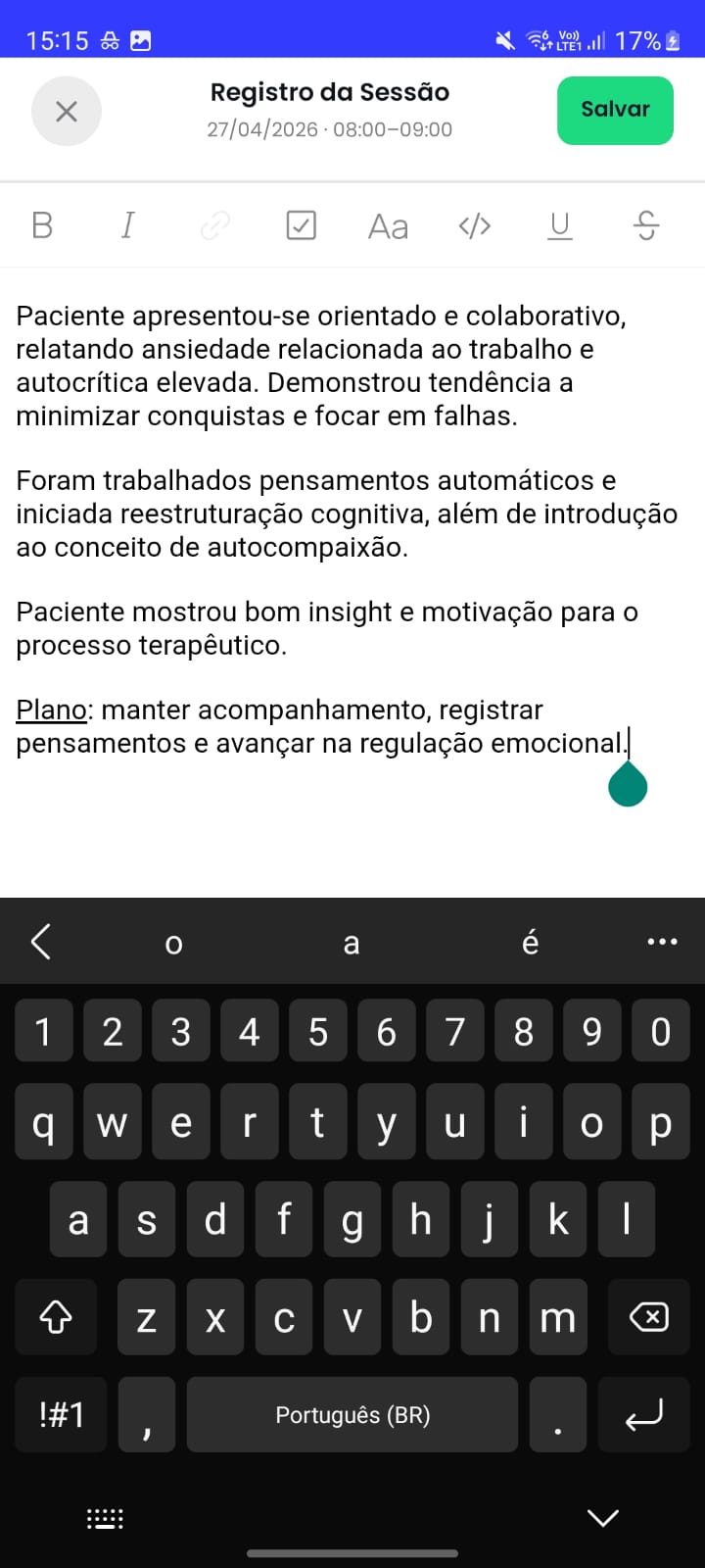 Novidade 04 - Registro da sessão